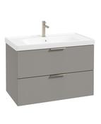 STOCKHOLM Wall Hung 80cm Two Drawer Unit Matt Khaki &amp; Handles image