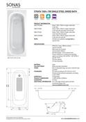 STRATA Single Ended Steel Bath With Twin Grips &amp; Anti-Slip image