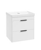 REED Wall Hung 60cm Two Drawer Vanity Unit Lakeshore Lily &amp; Basin &amp; Handles image