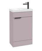 STOCKHOLM Floorstanding 50cm Single Door Cloakroom Unit Matt Cashmere Pink &amp; Handle image