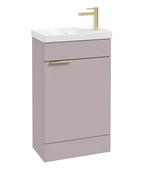 STOCKHOLM Floorstanding 50cm Single Door Cloakroom Unit Matt Cashmere Pink &amp; Handle image