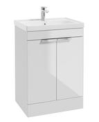 STOCKHOLM Floorstanding 60cm Two Door Unit Gloss White &amp; Handles image