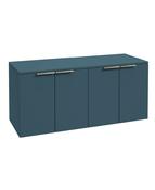 STOCKHOLM Wall Hung 120cm Four Door Countertop Unit Matt Ocean Blue &amp; Handle image