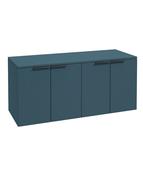 STOCKHOLM Wall Hung 120cm Four Door Countertop Unit Matt Ocean Blue &amp; Handle image
