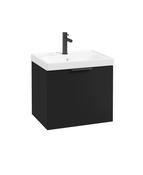 STOCKHOLM Wall Hung 50cm Single Drawer Unit Matt Black &amp; Handle image
