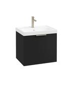 STOCKHOLM Wall Hung 50cm Single Drawer Unit Matt Black &amp; Handle image