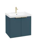 STOCKHOLM Wall Hung 60cm Two Door Unit Matt Ocean Blue &amp; Handles image