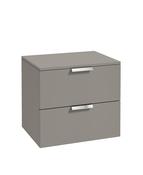 STOCKHOLM Wall Hung 60cm Two Drawer Countertop Unit Matt Khaki &amp; Handles image