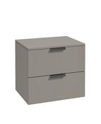 STOCKHOLM Wall Hung 60cm Two Drawer Countertop Unit Matt Khaki &amp; Handles image