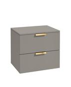 STOCKHOLM Wall Hung 60cm Two Drawer Countertop Unit Matt Khaki &amp; Handles image