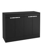 STOCKHOLM Floorstanding 120cm Four Door Countertop Unit Matt Black &amp; Handle image