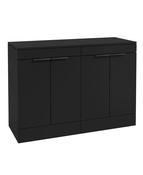 STOCKHOLM Floorstanding 120cm Four Door Countertop Unit Matt Black &amp; Handle image