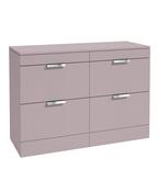 STOCKHOLM Floorstanding 120cm Four Drawer Countertop Unit Matt Cashmere Pink &amp; Handle image