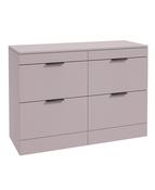 STOCKHOLM Floorstanding 120cm Four Drawer Countertop Unit Matt Cashmere Pink &amp; Handle image