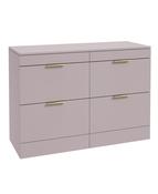 STOCKHOLM Floorstanding 120cm Four Drawer Countertop Unit Matt Cashmere Pink &amp; Handle image