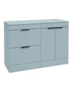 STOCKHOLM Floorstanding 120cm Two Drawer/Two Door Countertop Unit Matt Morning Sky Blue &amp; Handles image