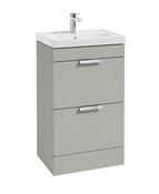 STOCKHOLM Floorstanding 50cm Two Drawer Unit Matt Arctic Grey &amp; Handles image