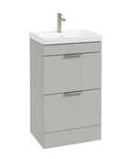 STOCKHOLM Floorstanding 50cm Two Drawer Unit Matt Arctic Grey &amp; Handles image