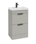 STOCKHOLM Floorstanding 50cm Two Drawer Unit Matt Arctic Grey &amp; Handles image