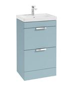 STOCKHOLM Floorstanding 50cm Two Drawer Unit Matt Morning Sky Blue &amp; Handles image