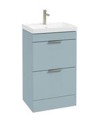 STOCKHOLM Floorstanding 50cm Two Drawer Unit Matt Morning Sky Blue &amp; Handles image