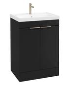 STOCKHOLM Floorstanding 60cm Two Door Unit Matt Black &amp; Handles image