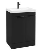 STOCKHOLM Floorstanding 60cm Two Door Unit Matt Black &amp; Handles image
