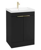 STOCKHOLM Floorstanding 60cm Two Door Unit Matt Black &amp; Handles image