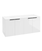 STOCKHOLM Wall Hung 120cm Four Door Countertop Unit Gloss White &amp; Handle image