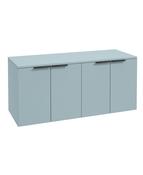 STOCKHOLM Wall Hung 120cm Four Door Countertop Unit Matt Morning Sky Blue &amp; Handle image