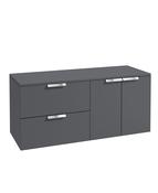 STOCKHOLM Wall Hung 120cm Two Drawer/Two Door Countertop Unit Matt Midnight Grey &amp; Handles image
