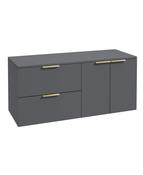 STOCKHOLM Wall Hung 120cm Two Drawer/Two Door Countertop Unit Matt Midnight Grey &amp; Handles image