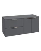 STOCKHOLM Wall Hung 120cm Two Drawer/Two Door Countertop Unit Matt Midnight Grey &amp; Handles image