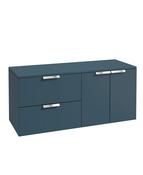 STOCKHOLM Wall Hung 120cm Two Drawer/Two Door Countertop Unit Matt Ocean Blue &amp; Handles image