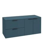 STOCKHOLM Wall Hung 120cm Two Drawer/Two Door Countertop Unit Matt Ocean Blue &amp; Handles image