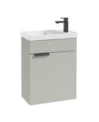 STOCKHOLM Wall Hung 50cm Single Door Cloakroom Unit Matt Arctic Grey &amp; Brushed Handle image