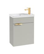 STOCKHOLM Wall Hung 50cm Single Door Cloakroom Unit Matt Arctic Grey &amp; Brushed Handle image