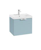 STOCKHOLM Wall Hung 50cm Single Drawer Unit Matt Morning Sky Blue &amp; Handle image