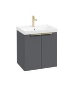 STOCKHOLM Wall Hung 50cm Two Door Unit Matt Midnight Grey &amp; Handles