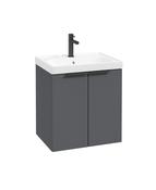 STOCKHOLM Wall Hung 50cm Two Door Unit Matt Midnight Grey &amp; Handles