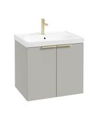 STOCKHOLM Wall Hung 60cm Two Door Unit Matt Arctic Grey &amp; Handles image