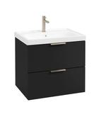 STOCKHOLM Wall Hung 60cm Two Drawer Unit Matt Black &amp; Handles image