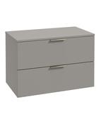 STOCKHOLM Wall Hung 80cm Two Drawer Countertop Unit Matt Khaki &amp; Handles image