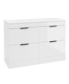 STOCKHOLM Floorstanding 120cm Four Drawer Countertop Unit Gloss White &amp; Handle image