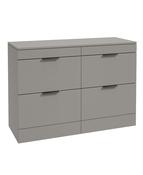 STOCKHOLM Floorstanding 120cm Four Drawer Countertop Unit Matt Khaki &amp; Handle image