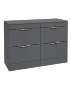 STOCKHOLM Floorstanding 120cm Four Drawer Countertop Unit Matt Midnight Grey &amp; Handle image