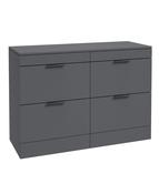 STOCKHOLM Floorstanding 120cm Four Drawer Countertop Unit Matt Midnight Grey &amp; Handle image