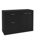 STOCKHOLM Floorstanding 120cm Two Drawer/Two Door Countertop Unit Matt Black &amp; Handles image