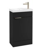 STOCKHOLM Floorstanding 50cm Single Door Cloakroom Unit Matt Black &amp; Handle image