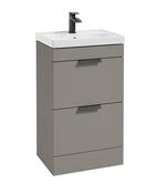 STOCKHOLM Floorstanding 50cm Two Drawer Unit Matt Khaki &amp; Handles image